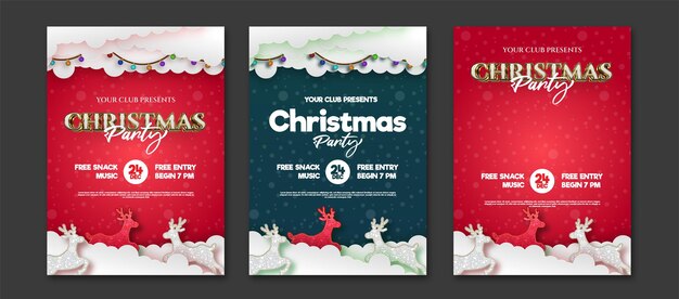 Vector christmas invitation colletion1a
