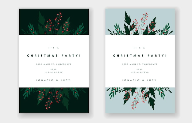 Vector christmas invitation holiday season joyful party colorful