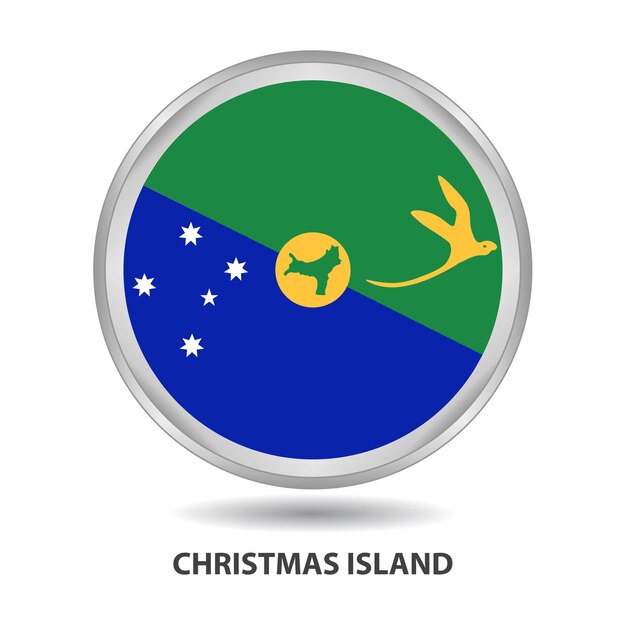 Christmas Island-vlagbadge, pictogram, knop, vectorreeks