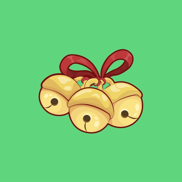 Christmas jingle bell with ribbon illustration