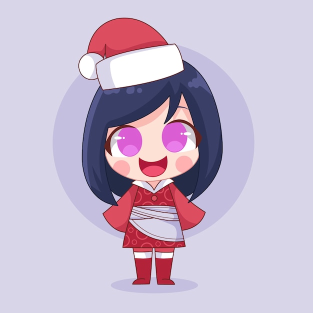 Personaggio dei cartoni animati di natale kawaii