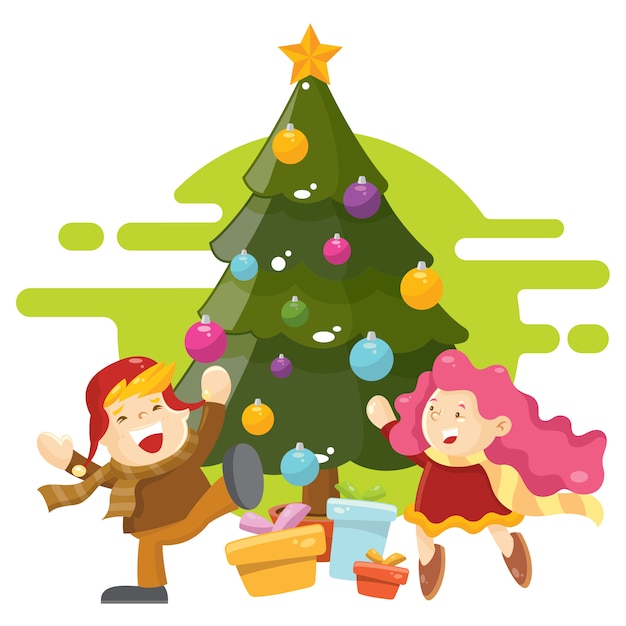 Vector christmas kids celebration