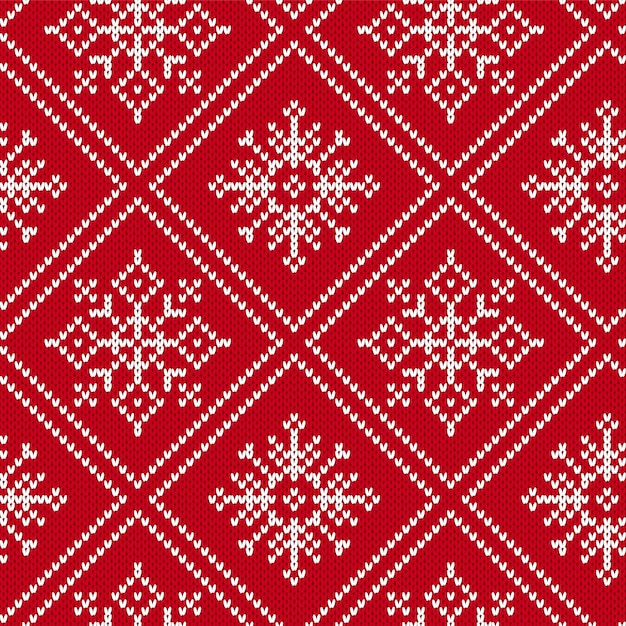 Vector christmas knit geometric ornament. knitted textured seamless background. illustration