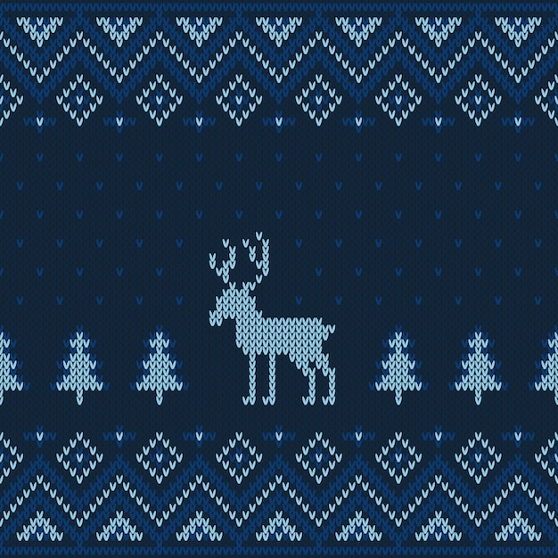 クリスマスニットのシームレスパターン。