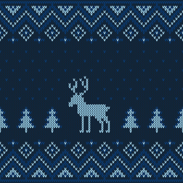 Christmas knitted seamless pattern.