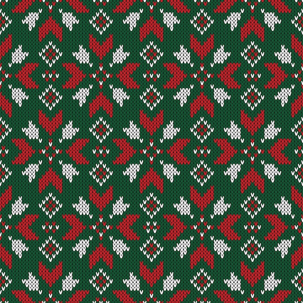 Christmas knitted seamless pattern. 