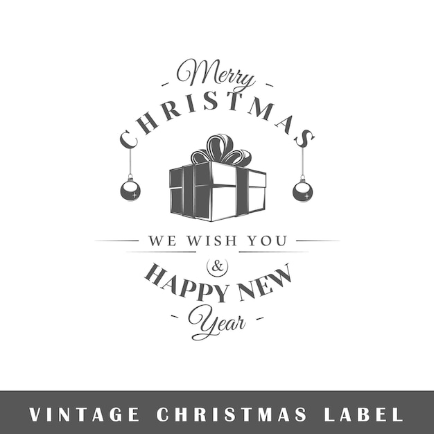 Vector christmas label isolated illustration