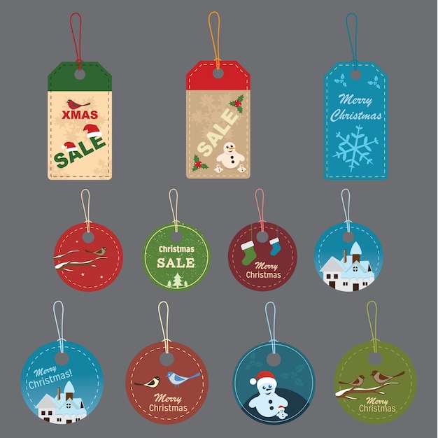 Рождественские наклейки и значки
