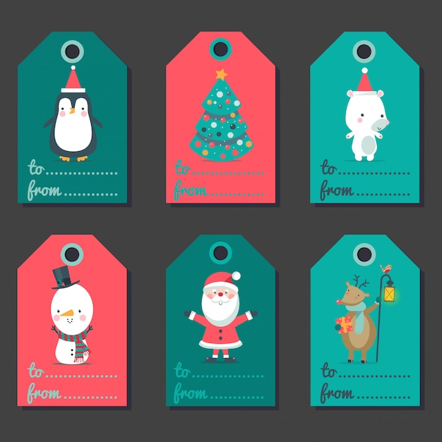 Vector christmas labels for presents.