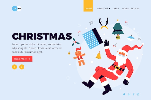 Vector christmas landing page