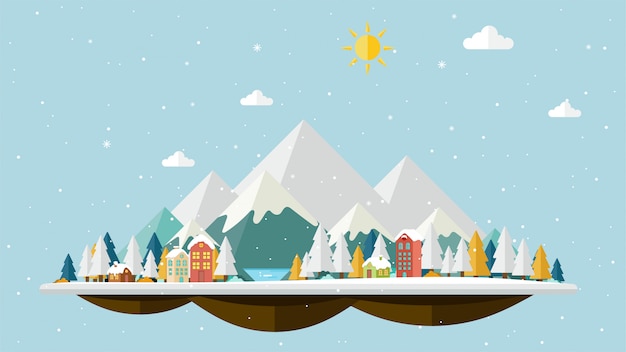 Christmas and landscape background