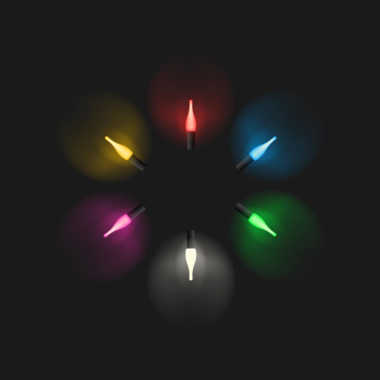 Vector christmas led light bulb for christmas tree garland