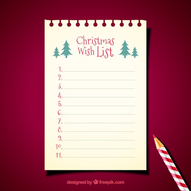 Christmas letter template with pencil