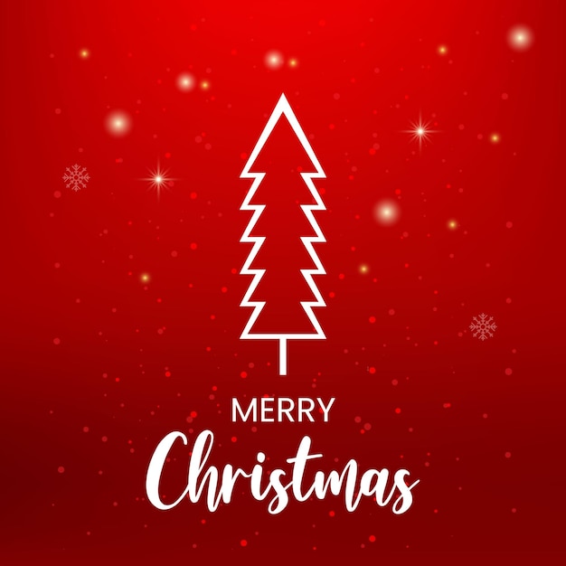 Vector christmas lettering badge on red background