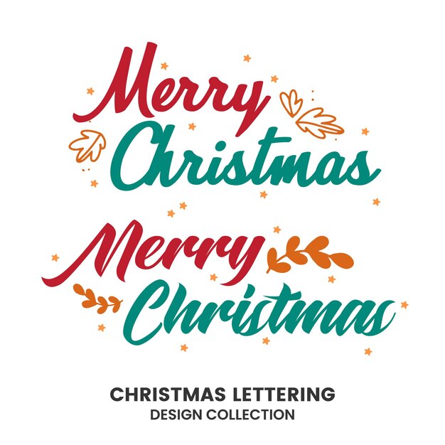 Christmas lettering badge on white background design template