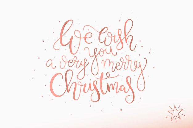 Christmas lettering card hand drawn design on white background  merry christmas quote wish print