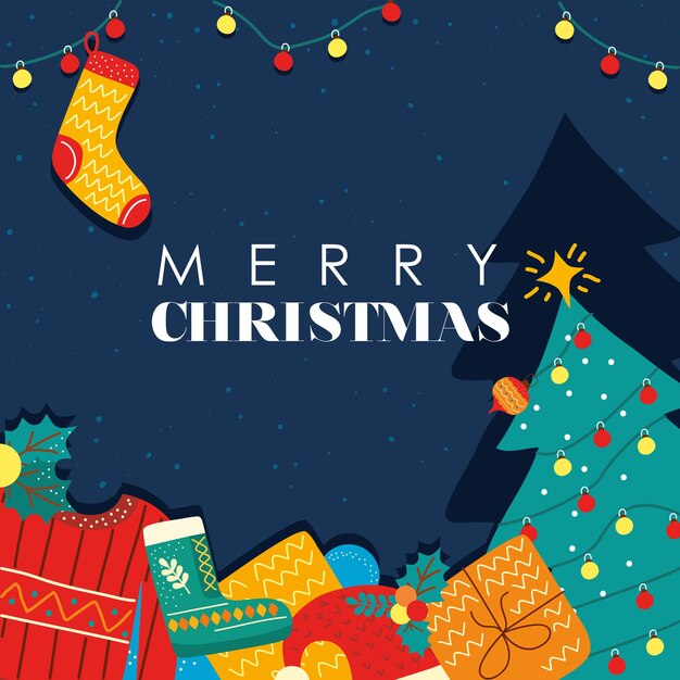 christmas lettering and lights