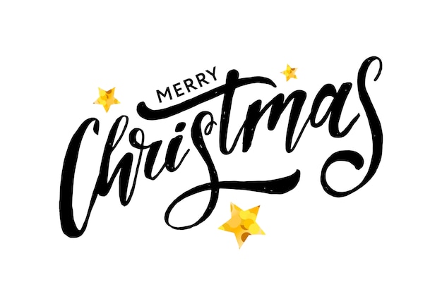 Christmas lettering with stars