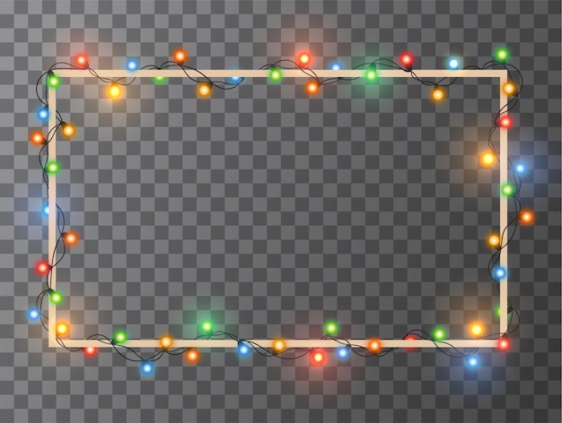 Vector christmas light. bright color garland. decor for party, festive or birthday celebration.