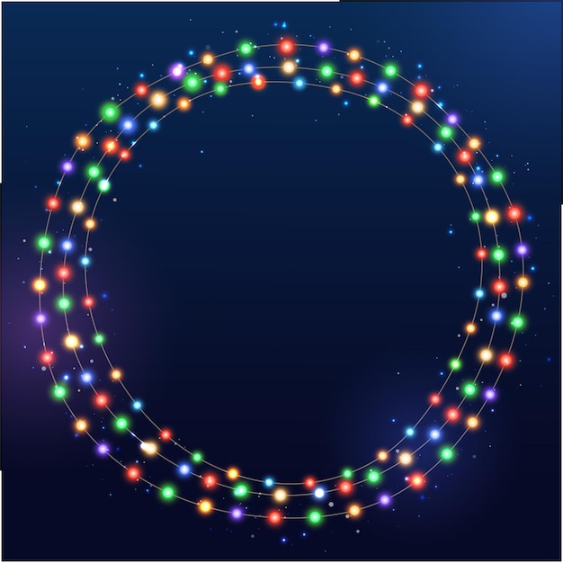 Christmas light. Bright color garland. Decor for party, festive or birthday celebration.