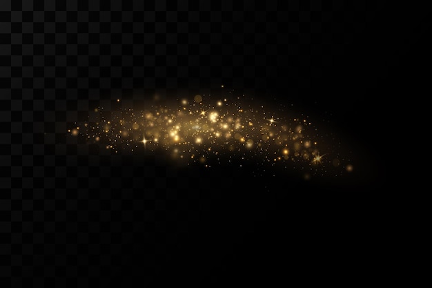 christmas light effect sparkling magical dust particlesthe dust sparks and golden stars shine
