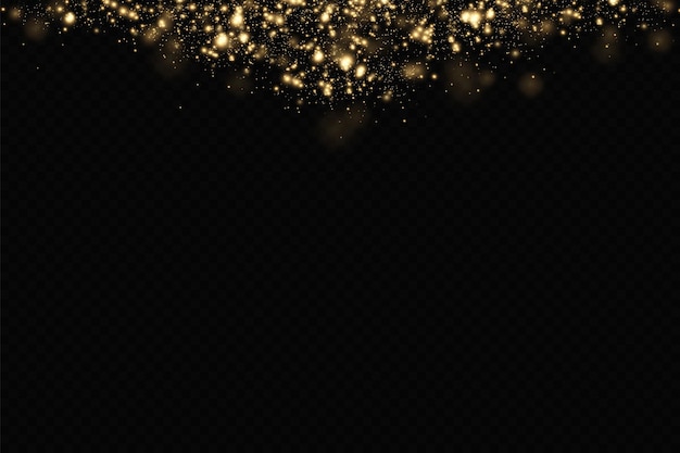 Vector christmas light effect sparkling magical dust particlesthe dust sparks and golden stars shine