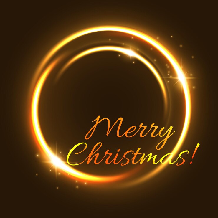 Vector 光る円のクリスマス ライト グリーティング カード