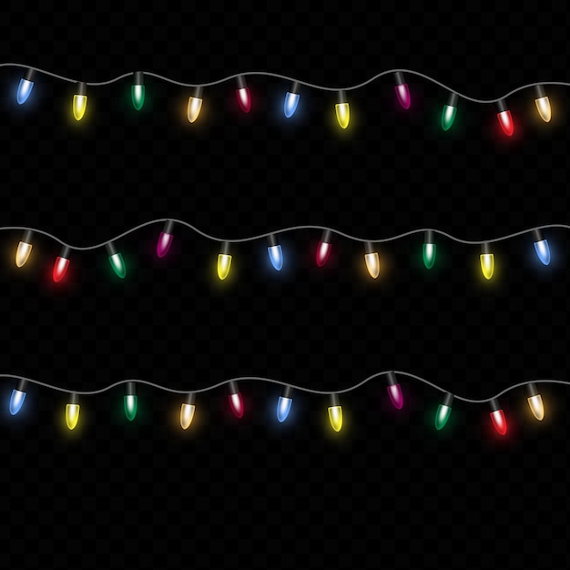 Christmas light on wooden background holiday decorations with color