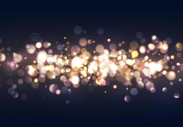 Vector christmas lights. background of bright glow bokeh,