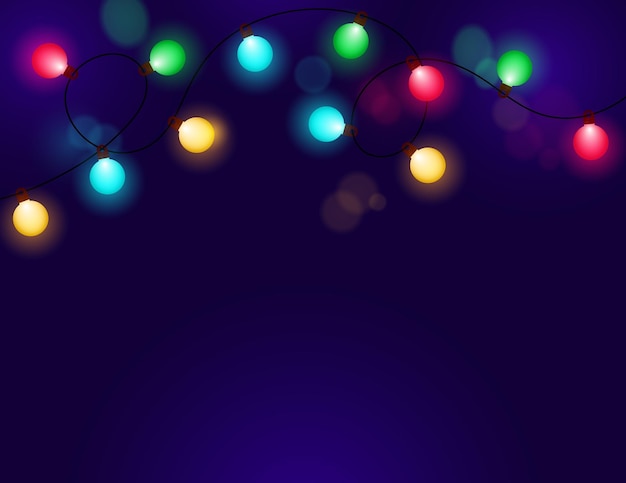 Vector christmas lights background vector illustration