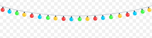 Christmas lights Beautiful colored garlands  Vector illustration