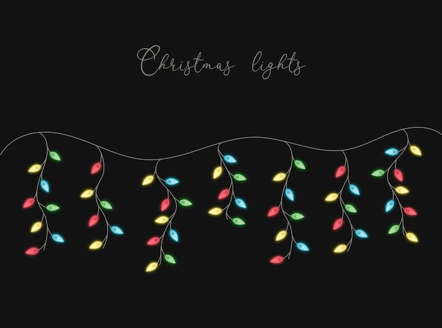 Christmas lights dark background