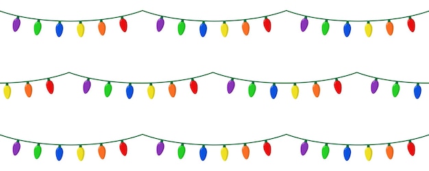 Vector christmas lights of different colors