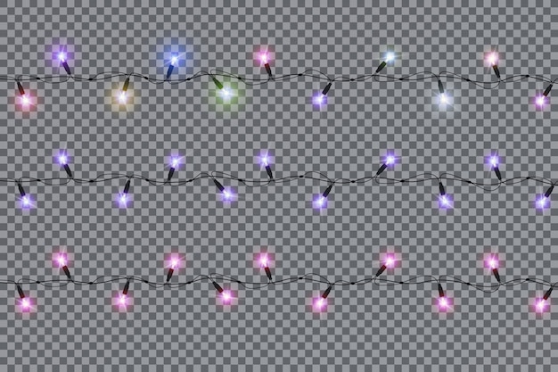 Christmas lights garland illustration.