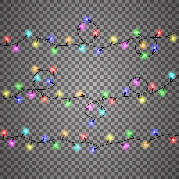 Christmas lights garland illustration.