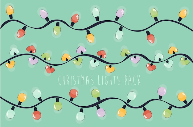 Vector christmas lights illustration  pack