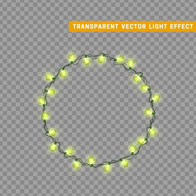 Christmas lights isolated decoration garland. lamps shining colored neon led bulb. xmas holiday decor. realistic 3d design light effect. lamps garlands new year decorative element. vector illustration