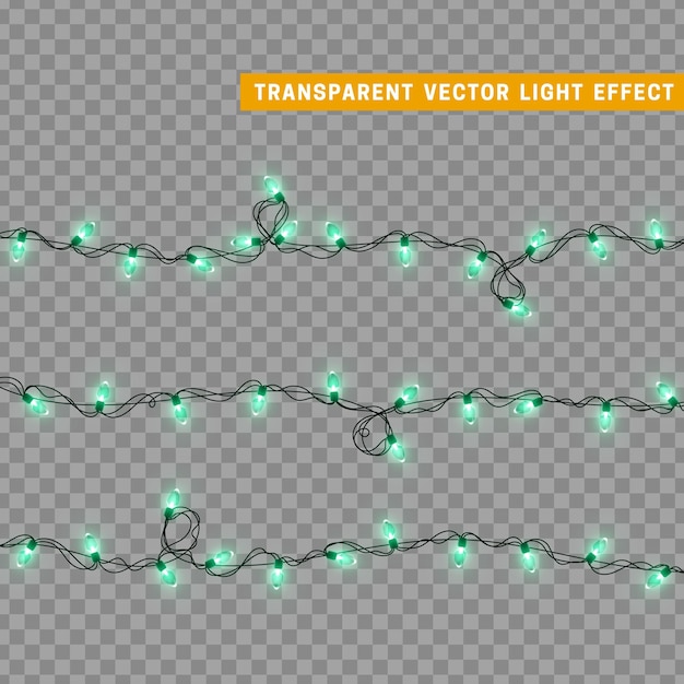 Christmas lights isolated decoration garland. Lamps shining colored Neon led bulb. Xmas holiday decor. Realistic 3d design light effect. Lamps garlands New Year decorative element. vector illustration