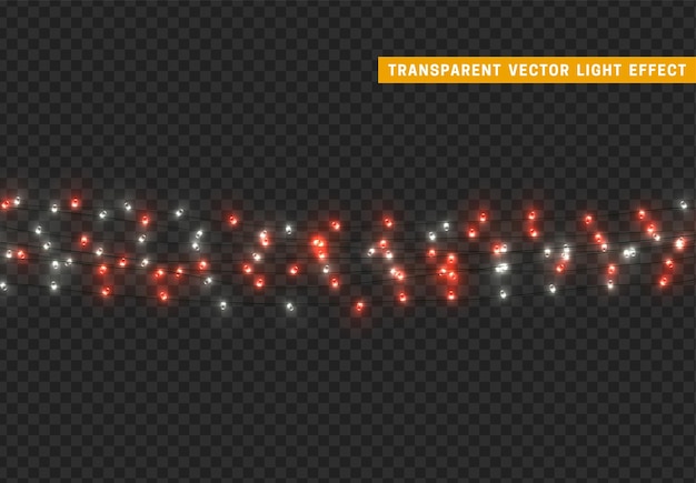 Christmas lights isolated decoration garland. lamps shining colored neon led bulb. xmas holiday decor. realistic 3d design light effect. lamps garlands new year decorative element. vector illustration