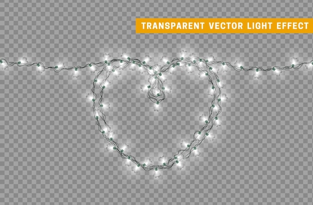 Christmas lights isolated decoration garland. Lamps shining colored Neon led bulb. Xmas holiday decor. Realistic 3d design light effect. Lamps garlands New Year decorative element. vector illustration