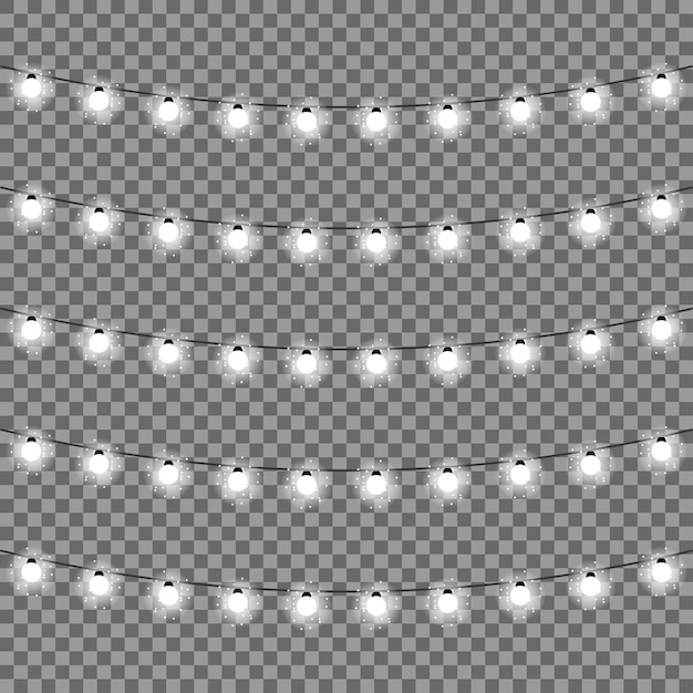 Рождественские огни изолированные элементы дизайна