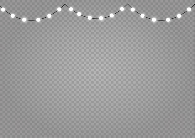 Christmas lights isolated. Garlands decorations.
