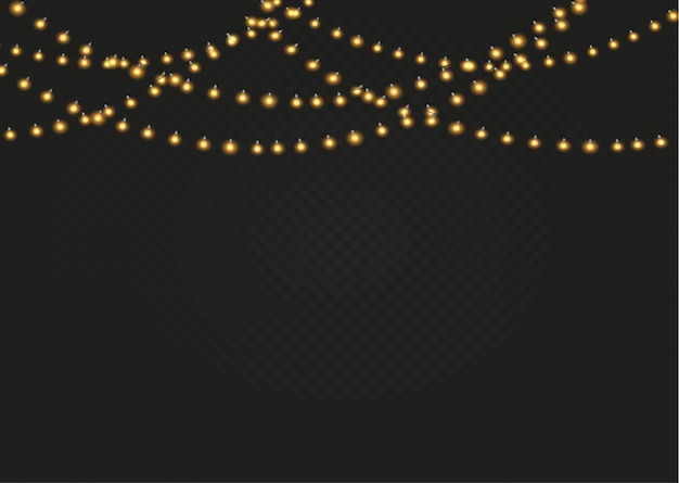 Vector christmas lights isolated. garlands decorations.