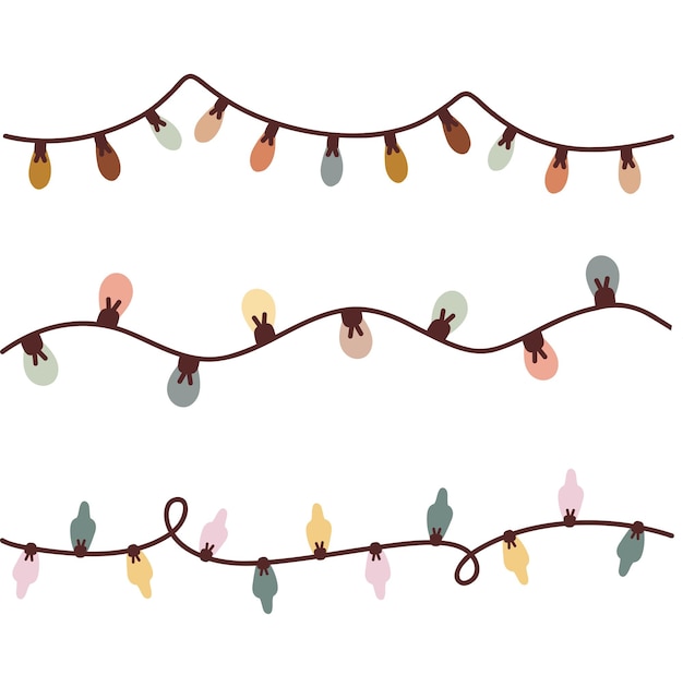 christmas lights isolated realistic design elements glowing lights for xmas holiday cards banners