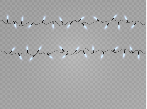 Vector christmas lights isolated realistic design elements