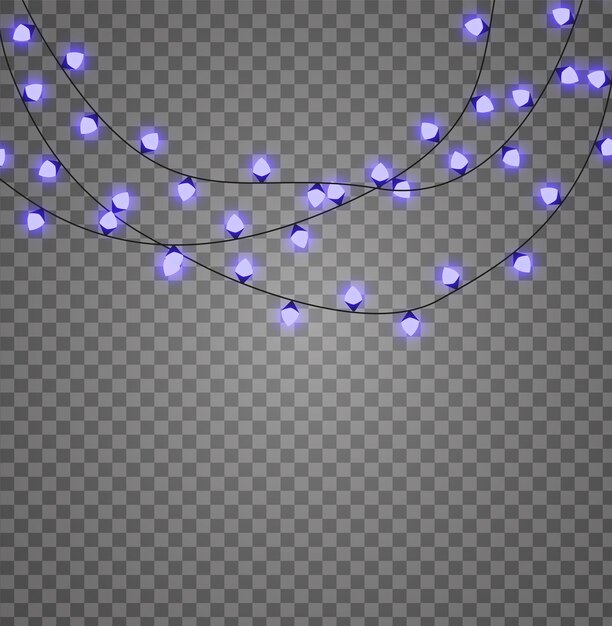 Christmas lights isolated realistic design elements