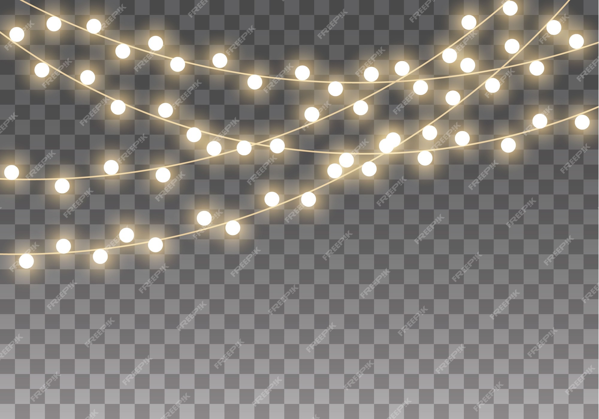 Premium Vector | Christmas lights isolated on transparent background