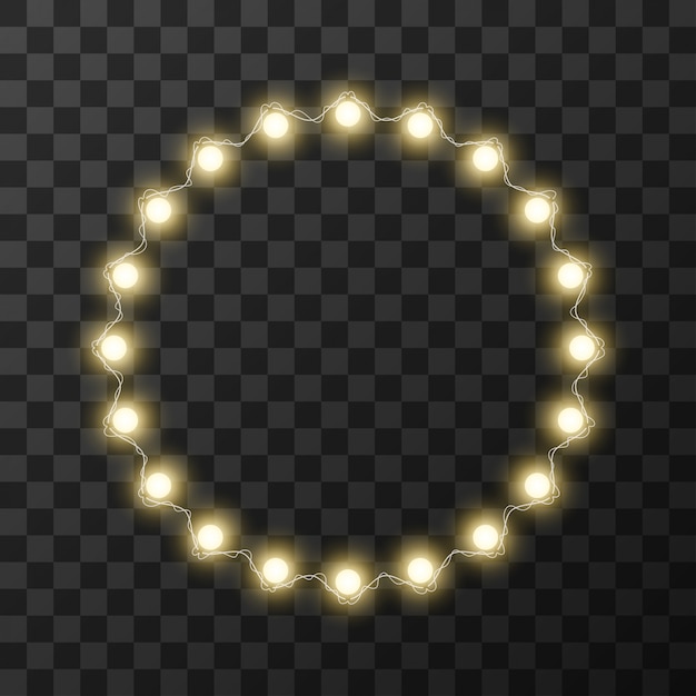 Christmas lights isolated on transparent background