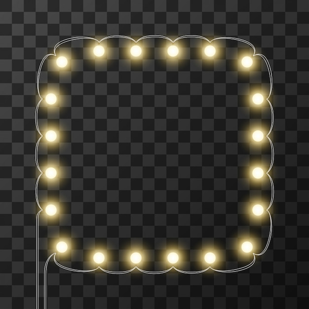 Christmas lights isolated on transparent background