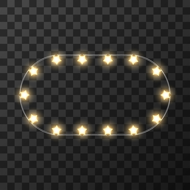 Christmas lights isolated on transparent background